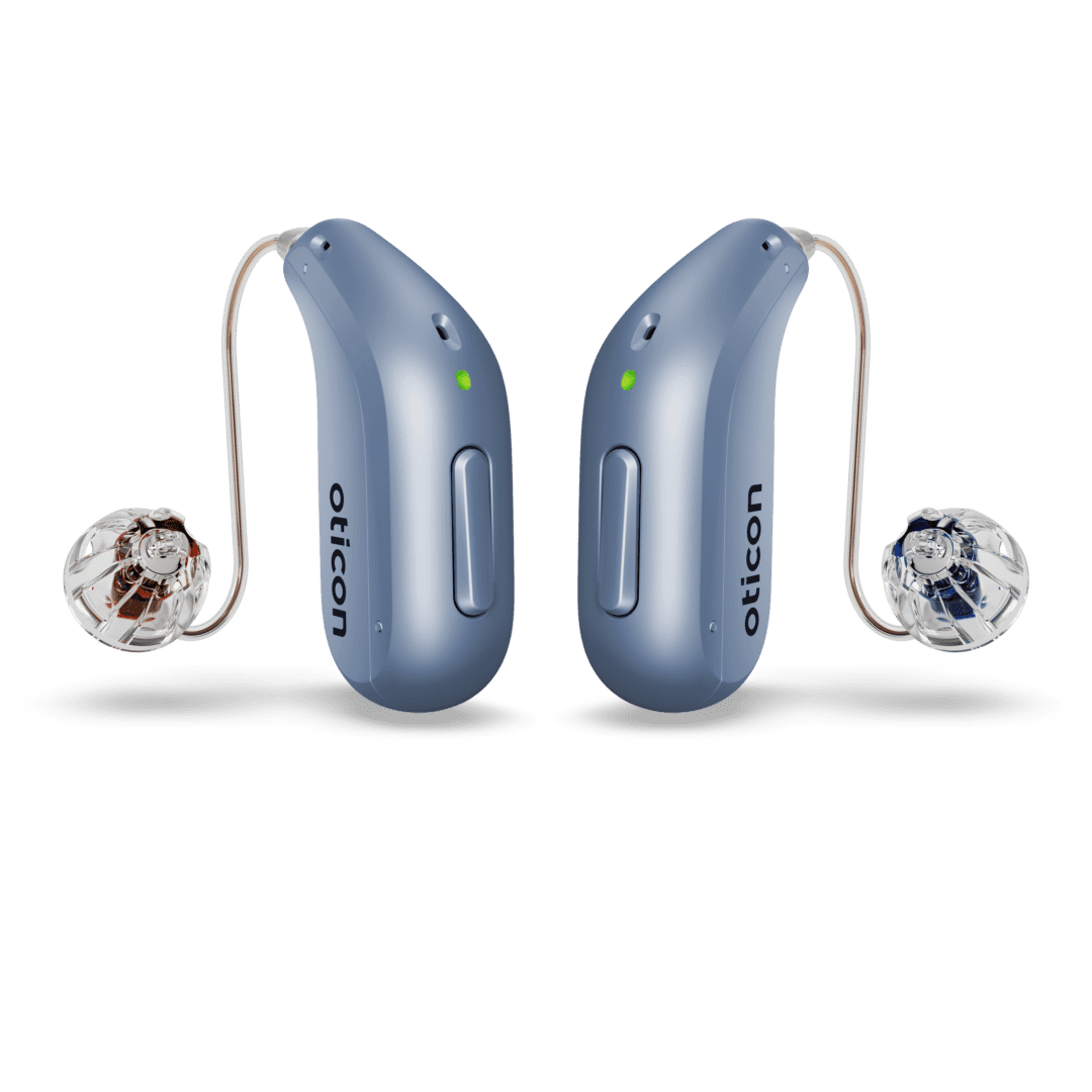 Oticon Intent miniRITE H1 2024 Binaural C115SkyBlue LEDgreen Speaker60 OpenBassDome 500pctSize 1